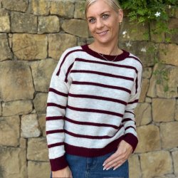 Stribet strik Kaya uld mix onesize