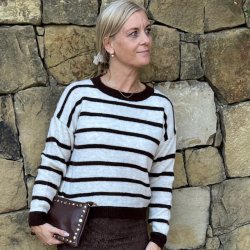 Stribet strik Kaya uld mix onesize