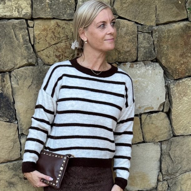 Stribet strik Kaya uld mix onesize