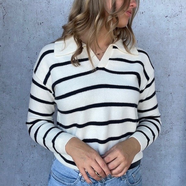 Strikbluse v-neck 