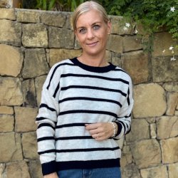 Stribet strik Kaya uld mix onesize