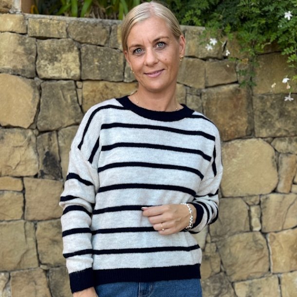 Stribet strik Kaya uld mix onesize