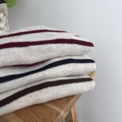 Stribet strik Kaya uld mix onesize