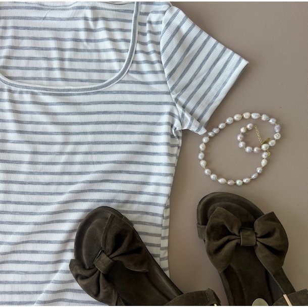 Basic kjole strib xs-m