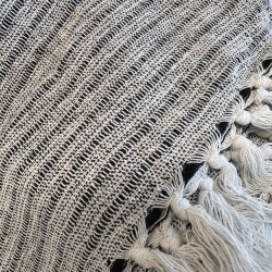 Plaid, Stripe Black/White 130x180 cm