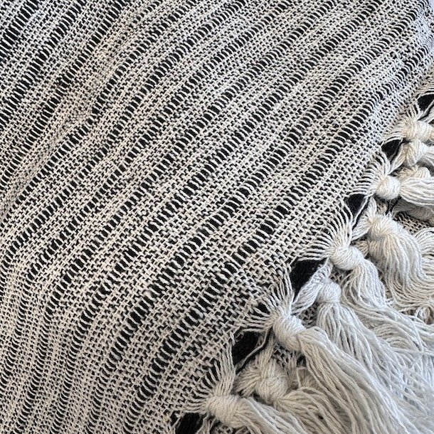 Plaid, Stripe Black/White 130x180 cm