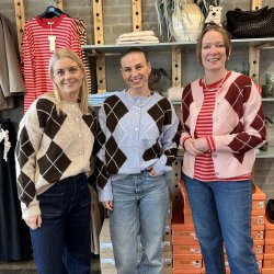 Cardigan argyle uld miks 