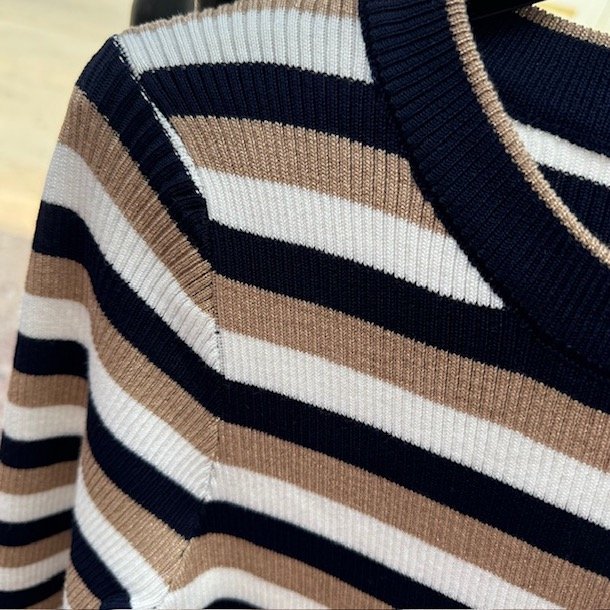 Strikbluse stribet str. XS-M viskose