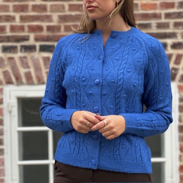 Cardigan azur - str S-L bomuld/viskose miks