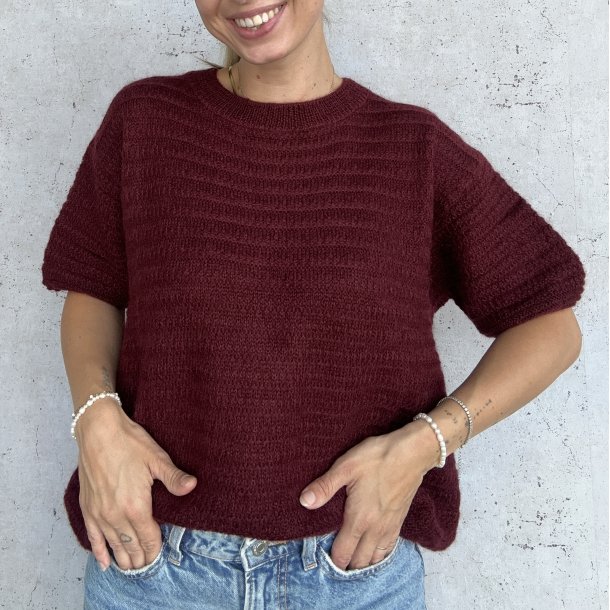 Kortrmet sweater Asta Str M-XL Alpaca uld