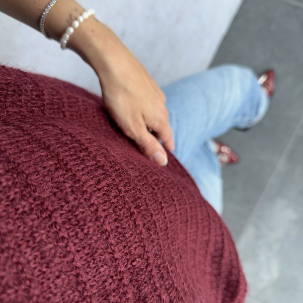 Kortrmet sweater Asta Str M-XL Alpaca uld