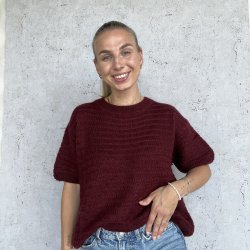 Kortrmet sweater Asta Str M-XL Alpaca uld