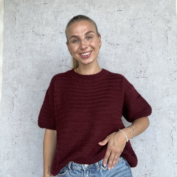 Kortrmet sweater Asta Str M-XL Alpaca uld