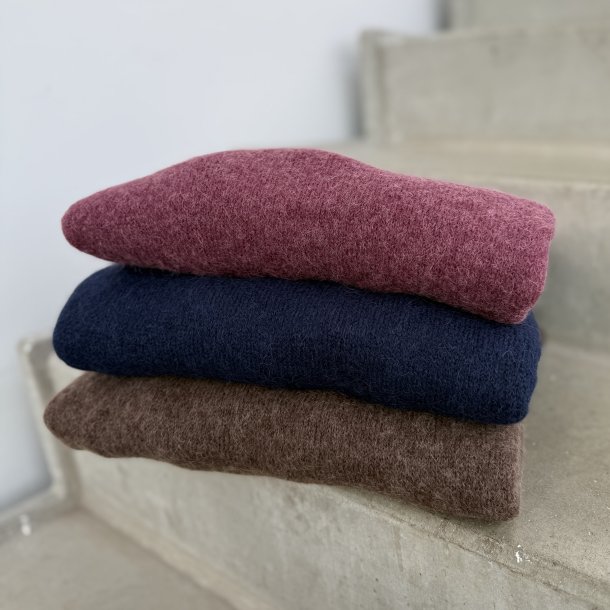 Langrmet sweater med rund hals uld mix onesize 