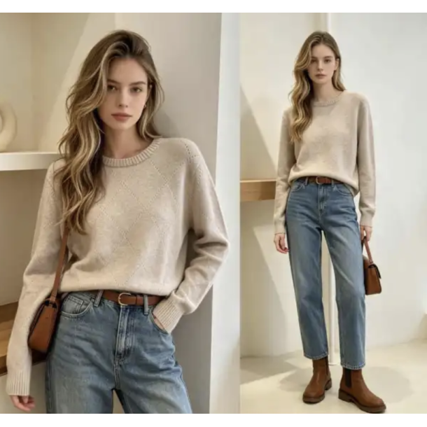 Strik sweater, Astrid str. s/m l/xl