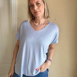 T-shirt strikket viskose