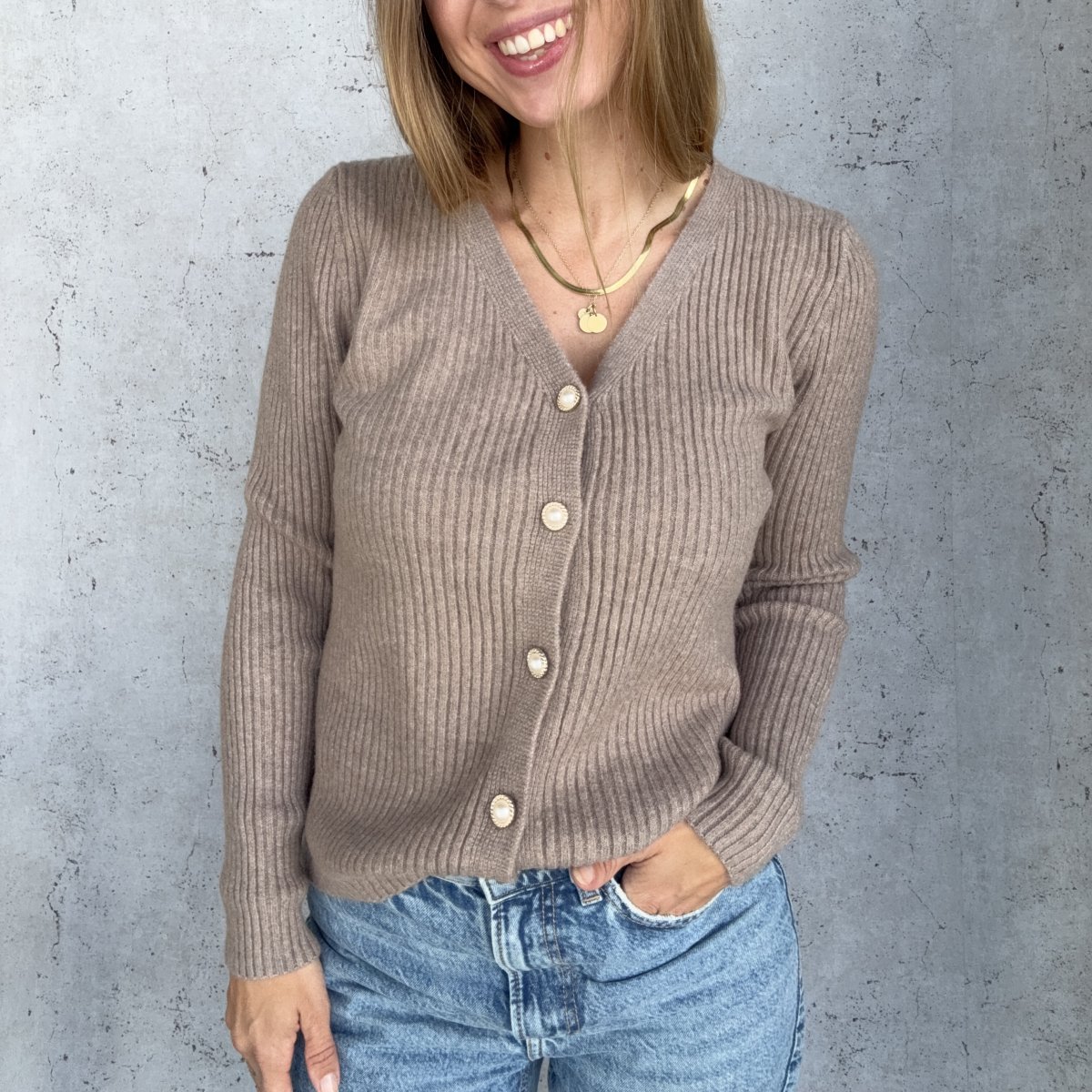 Cardigan pearl button - Cardigan - COW CONCEPT