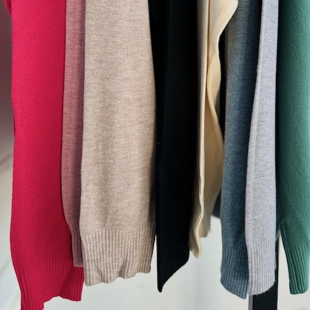 Fint strikket bluse turtle neck m-xxl