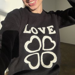 Bluse Love i tt strik str M-XL