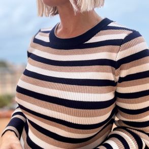 Strikbluse stribet str. XS-M viskose