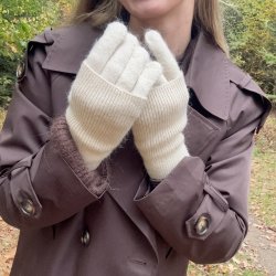 Strik handsker dobbelt 2 i 1 - Uld miks