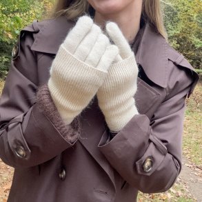 Strik handsker dobbelt 2 i 1 - Uld miks