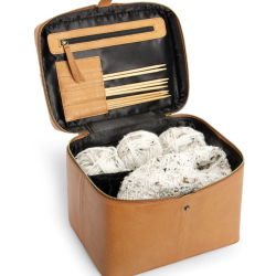 Lexi strikketaske / toilettaske skind