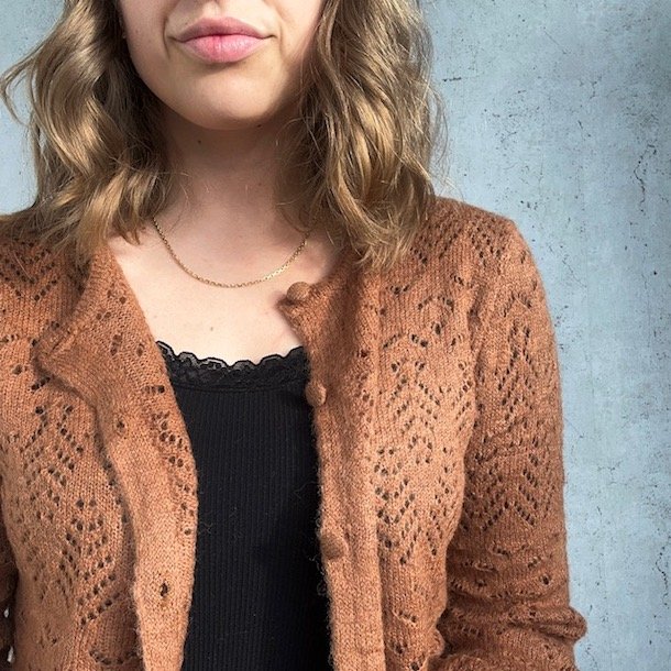 Strik cardigan med knapper str. S-L