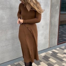 Medi sl-om-kjole Ribstrik str. S-L