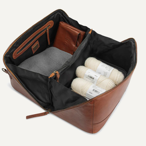 Cleo XL strikketaske skind