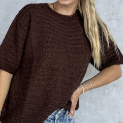 Kortrmet sweater Asta Str M-XL Alpaca uld