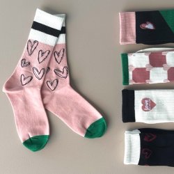 Trendy strmpe heart bomuld Str. 35-40