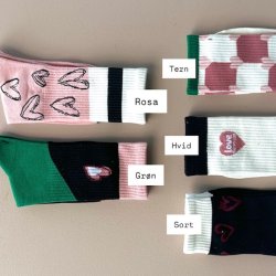 Trendy strmpe heart bomuld Str. 35-40