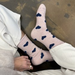 Uld sokker hjerte lana miks str. 35-40 