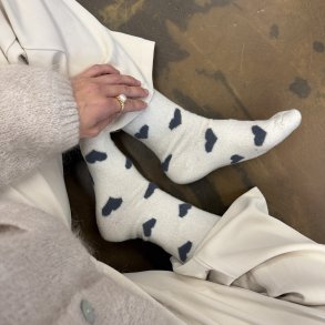 Uld sokker hjerte lana miks str. 35-40 