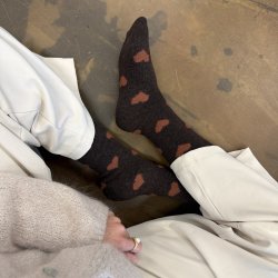 Uld sokker hjerte lana miks str. 35-40 