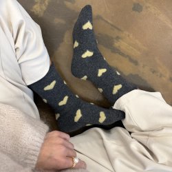 Uld sokker hjerte lana miks str. 35-40 