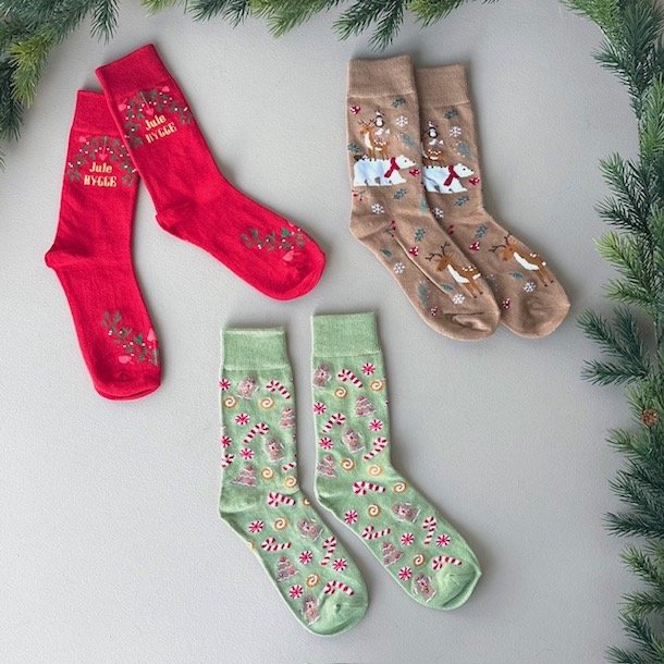 Jule sokker sjove jule motiver str 35-41