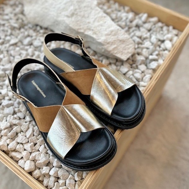 Sandal NEW STRONGER GOLD/SAFARI skind str. 40