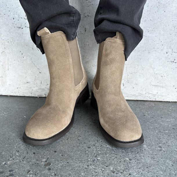 Ankelstvle Marenve beige ruskind Str. 37-41