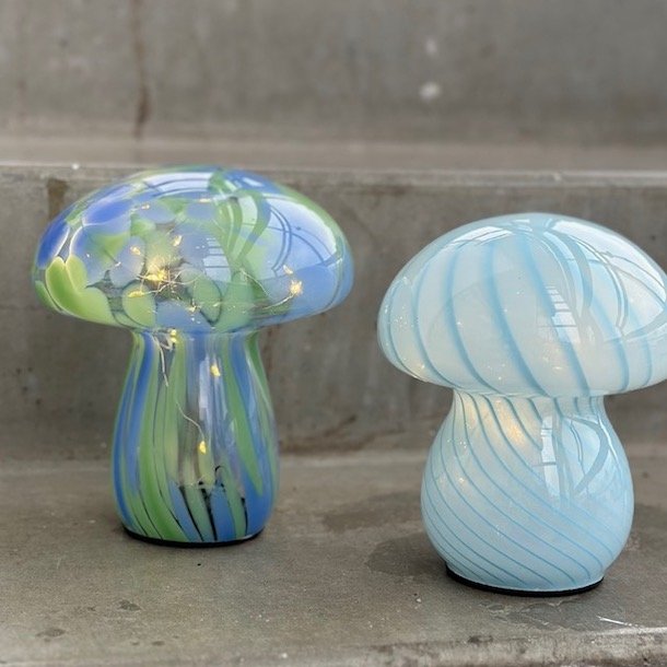 Lampe Mushy lille glas 16x13 cm