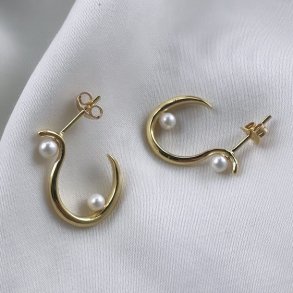 restik creoler SWAN PEARL Forgyldt Slv