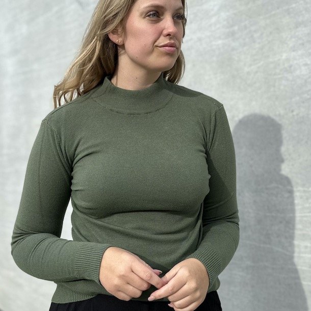 Perfect Basic Sweater turtleneck viskose/cashmere miks