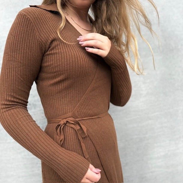 Medi sl-om-kjole Ribstrik str. S-L