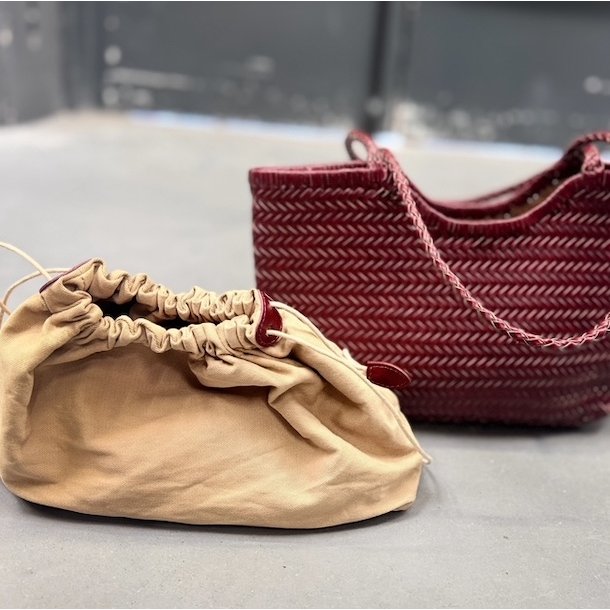 Skuldertaske flettet Skind 