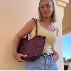 Skuldertaske flettet Skind 