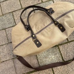 Weekendtaske kanvas med lder