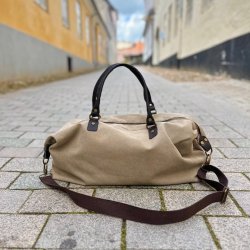 Weekendtaske kanvas med lder