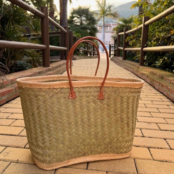 Stor shopper med l�der h�ndtag