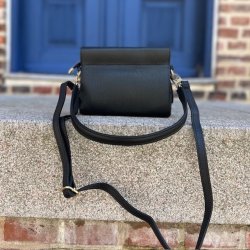 Crossbody med kort og lang rem skind